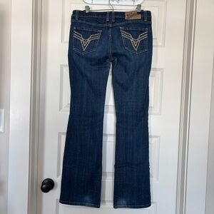 Y2K Bootcut Jeans Low Rise Embroidered Pocket Denim Vigoss Studio Size 29